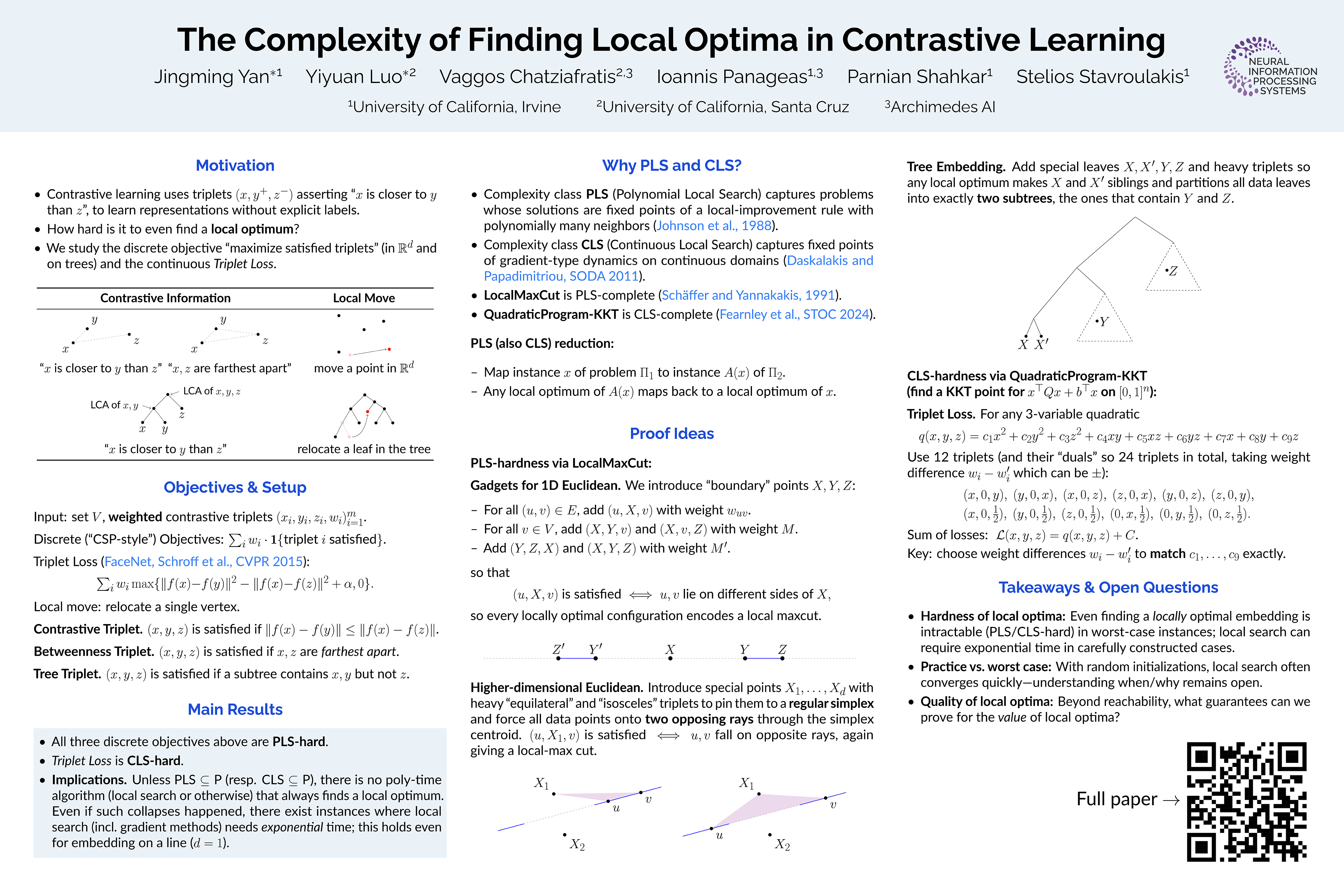 NeurIPS Poster The Complexity of Finding Local Optima in